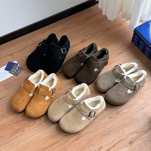 <strong>s</strong> Cork Clogs <strong>Slippers</strong> Women <strong>Men</strong> Soft Suede Sandals <strong>Mules</strong> Arch Support Anti-slip Platform Cushioning Wood Height - Product Image 1