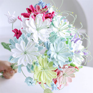 2024ใหม่ช่อดอกไม้งานถักมือบริสุทธิ์งานประดิษฐ์ดอก <span class=keywords><strong>Epiphyllum</strong></span> ใบกว้างถักโครเชต์เดี่ยวทำมือ - Product Image 2