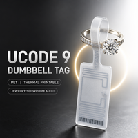 Étiquette UHF RFID Mini PET étanche pour haltères et barres, avec longue portée de lecture, pour les audits de salles d'exposition de bagues en diamant