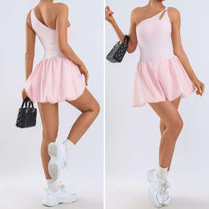 Vestido Deportivo Personalizado para Gimnasio, Suave, Transpirable, con Tirante Único en la Espalda, Rosa, Amarillo, Negro, de una Sola Pieza, para Yoga - Product Image 3