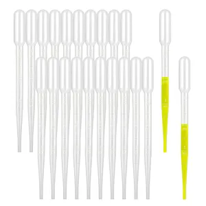 100 pièces WEAI pipette compte-gouttes 0.5ml 1.5ml 2ml 3ml 5ml 10ml pipette transparente pipette pasteur en plastique laboratoire