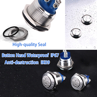 Interruptor de Botón Metálico, Cuerpo de Metal, Momentáneo, Terminales de Tornillo, 6V 12V 24V 36V, Tipo Botón Pulsador