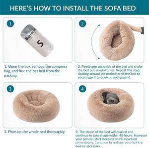 Bestseller Flauschiges Kunstfell-Hundebett Rundes Haustierbett Luxus-Hundezubehör auf Lager Direkt vom Hersteller Haustierkissen für Alle Jahreszeiten - Product Image 3