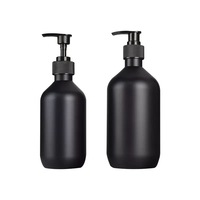 Botella de plástico PET ámbar marrón Boston 300ml/500ml/16oz Gel de ducha loción corporal acondicionador jabón vacío con bomba para champú