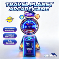 STARAMUSE Machine de loterie, équipement de jeu d'arcade à monnayeur, avec grande plateau tournant et jeu de billes rotatives porte-bonheur, thème sportif anglais urbain et planétaire