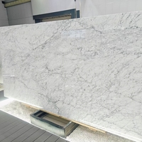 Dalle de marbre blanc poli Bianco Carrara pour plan de travail de cuisine, revêtement mural et de sol intérieur de salle de bain, décoration de villa