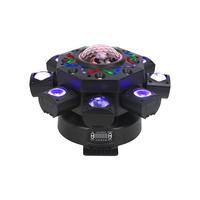 Projecteur de scène LED MOKE à 8 bras, RGBW DMX Laser, boule disco, pour club, fête, discothèque, lumières DJ professionnelles