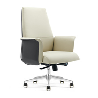 Chaises de bureau de luxe blanches modernes et contemporaines de haute qualité avec dossier moyen et roulettes