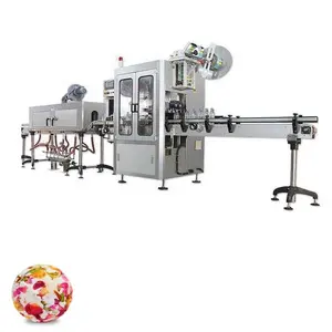 HIGEE himalayan bath salt & bath bomb balls shrink sleeve labeling machine with flower bath bomb