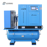 Compresseur d'air à spirale lubrifié 4-en-1 tout-en-un avec réservoir, sécheur, filtre et moteur pour machine de découpe laser à fibre 8 bars