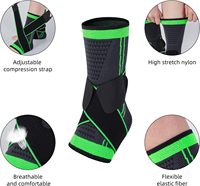 Attelle de cheville ajustable à compression avec logo personnalisé, en tricot respirant, sangle de soutien stabilisatrice pour entorses, hommes et femmes