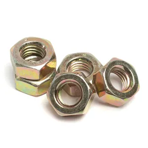 China Factory Grade Carbon Steel Hex Nut Din 934 M10 Yellow Zinc Plated For Hex Bolt