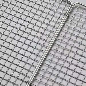 BBQ Grill Stainless Steel Wire Barbecue Mesh Bbq Grill Steel Barbecue Wire Grill Grates Rack Bbq Mesh