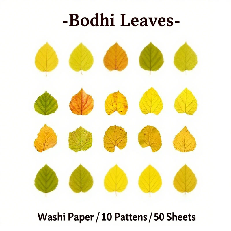 50 pegatinas Hojas de Bodhi