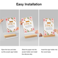 Support de signalisation en acrylique transparent pour table, présentoir en forme de L, porte-flyer en plastique pour cadre photo, pour la maison et le commerce de détail