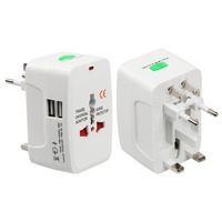 Adaptador de Viaje Universal Multiconversión con Doble USB, Cargador de Pared Universal Portátil para UE, Reino Unido, Australia y EE. UU.
