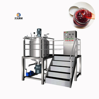 Mélangeur sous vide à vapeur vertical de 300 L pour sauces alimentaires, mayonnaise, ketchup, miel, avec fonctions de chauffage et de mélange