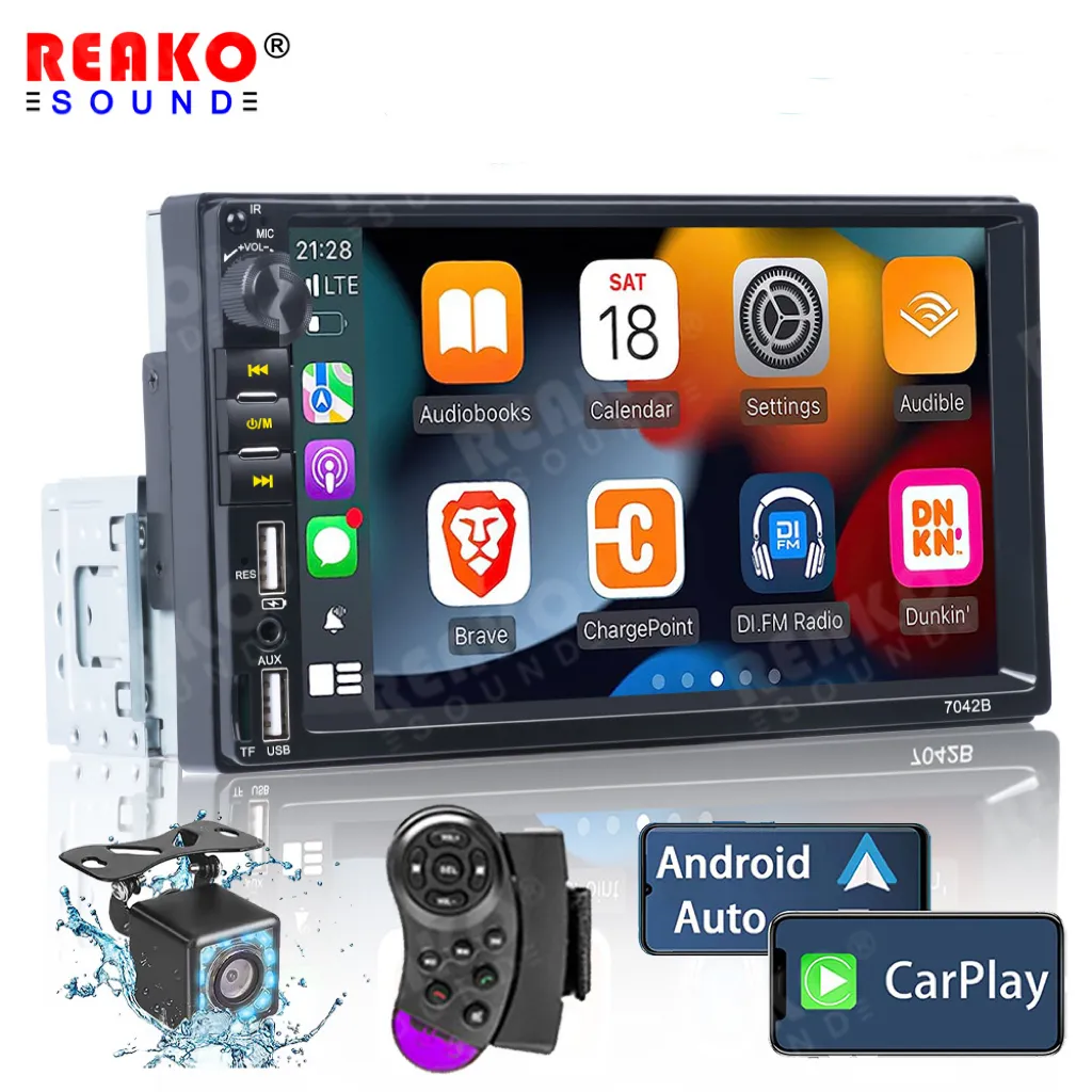 Reproductor de coches MP5 7 pulgadas autoradio estereo điện dung tactil pantalla con Carplay Android tự động