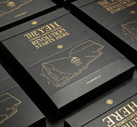 Boîte cadeau pliante noire de luxe avec impression dorée personnalisée, boîte d'emballage rigide en papier pour café et parfum