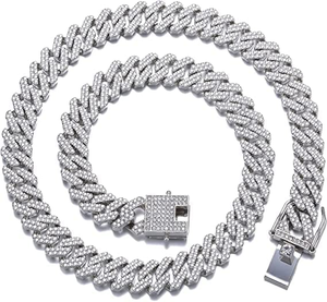 Collar de Plata 925 con Cadena Cubana de 16MM y Diamantes de Moissanita para Hombre y Mujer, Joyería Hip Hop para Fiestas y Uso Diario, Regalo - Product Image 4