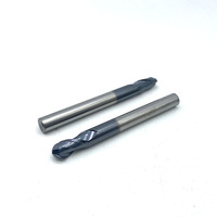 Fraise à queue sphérique en carbure de tungstène R2.5 R4, revêtement TiAlN, 2 dents, pour usinage CNC