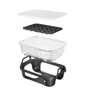 <span class=keywords><strong>Plat</strong></span> de cuisson en verre pour friteuse à air avec poignées en silicone, revêtement en verre résistant à la chaleur pour rôtir, accessoires de cuisson - Product Image 3