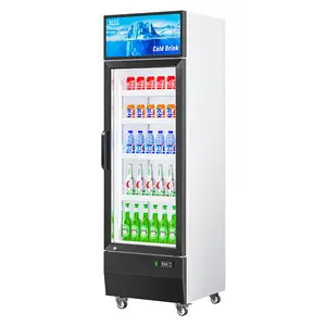 MUXUEシングルガラスドア飲料ディスプレイ冷蔵庫プラグイン飲料用自動霜取りガラスドアクーラー