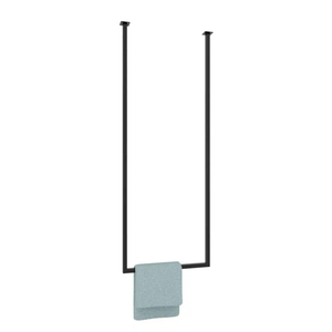 Moderno e semplice tipo in piedi in metallo portasciugamani in ferro nero appendiabiti <span class=keywords><strong>da</strong></span> bagno con stoccaggio facile installazione - Product Image 6