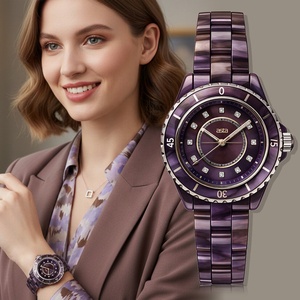 Asta Montre en Acétate pour Femme Vente en Gros Série Marbre Perle Blanche <span class=keywords><strong>Mouvement</strong></span> à Quartz Japonais Étanche Fait Main - Product Image 1
