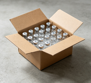 Flacons en verre stériles à sertir, emballés dans de la mousse antichoc, avec bouchons métalliques |   Poudre lyophilisée en vrac pour emballage cosmétique - Product Image 3
