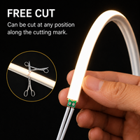 Bande LED 24V 4x8mm à découpe libre, sans soudure, haute luminosité, flexible, pour éclairage de meubles et vitrines
