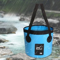Seau à eau pliable de 20 L, conteneur d'eau portable pour le camping, la randonnée, la pêche, le lavage et les voyages