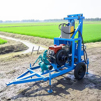 Machine de forage portable sur roues, diesel, hydraulique, 22-35 CV, haute efficacité, pour puits d'eau, 100-200 m, très demandée