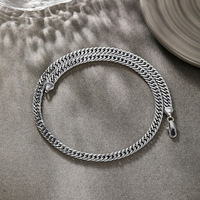 Collier unisexe de haute qualité, robuste, résistant à la transpiration, à maillons plats larges, anti-irritation, idéal pour les voyages, polyvalent, style urbain basique