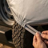 Housse de roue tout-terrain grise, imperméable, anti-poussière, élastique, pour SUV