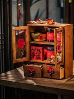 Caja de Regalo de Joyería de Madera de Lujo Personalizada con Cajones para el Año Nuevo Chino, Embalaje Rojo y Dorado, Venta al por Mayor para Pequeñas Empresas