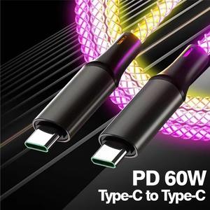 Venta al por mayor RGB Colorido Gradual Light up <span class=keywords><strong>USB</strong></span> a Cable de iluminación Tipo <span class=keywords><strong>C</strong></span> y Micro <span class=keywords><strong>USB</strong></span> 3IN1 Cable de datos de carga rápida - Product Image 6