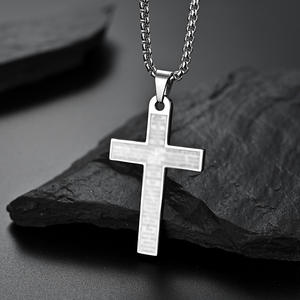 <b>Titanium</b> Steel Cross Necklace Unisex Sweater <b>Chain</b> Gift Jewelry Fashion Pendant Gold Silver Black Color Options - Product Image 3