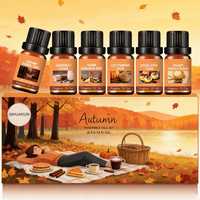 Ensemble d'huiles parfumées d'automne : Huile parfumée d'automne, Épices de citrouille, Cannelle, Cidre de pomme, Vanille, Sucre pour diffuseur, bougie, savon, bombe de bain, DIY