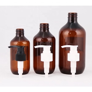 Tùy chỉnh màu hổ phách nhựa Chai PET 200ml 300ml <span class=keywords><strong>500ml</strong></span> <span class=keywords><strong>Cosmo</strong></span> Vòng chai dầu gội đầu với bơm chai bao bì - Product Image 4