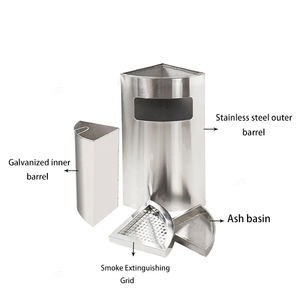 Poubelle de luxe en acier inoxydable, poubelle avec cendrier, <span class=keywords><strong>design</strong></span> créatif en forme d'éventail (noir), <span class=keywords><strong>corbeille</strong></span> <span class=keywords><strong>à</strong></span> <span class=keywords><strong>papier</strong></span> - Product Image 3