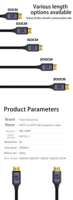 Câble magnétique HDMI 2.1 8K 60Hz 48 Gbps tressé en nylon pour charge rapide, synchronisation audio-vidéo pour ordinateur portable, ordinateur, téléviseur, projecteur, jeux