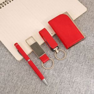 Custom USB Drive <b>Gift</b> <b>Set</b> - Branded Flash Drive, Keychains, Business Card Case & Pen for Corporate Giveaways - Product Image 2