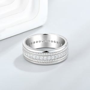 Anillo DE BODA chapado para hombre, anillos de promesa, clásico, Retro, de moda, anillos de compromiso, Oro, Plata de Ley 925, circón, Original para mujer - Product Image 4