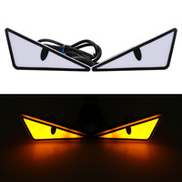 Feux LED universels pour moto, 1 paire, triangle, œil de démon, 12V, IP67, 2400LM, 6 couleurs, décoration de plaque d'immatriculation, rouge, bleu, vert