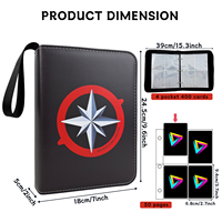 Binder Kartu Koleksi Grosir Custom, Kulit PU 400 Kartu, 4 Kantong, 3 Ring, Album Zipper untuk Koleksi Kartu