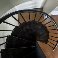 Escalier en colimaçon industriel moderne en acier inoxydable, sur mesure, préfabriqué, flottant, hélicoïdal, pour duplex, loft, mezzanine, intérieur