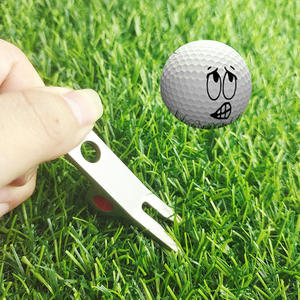 Outil de réparation de divots de golf transfrontalier en stock, fourche de putting en alliage de zinc noir/argent, outil pour terrain de golf - Product Image 2