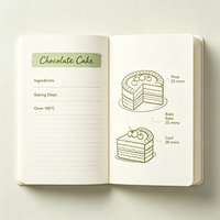 Carnet de recettes personnalisé A5, couverture rigide, en cuir PU, avec gaufrage personnalisé, pour cadeau