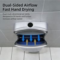 Secador de Manos Vertical Comercial con Filtro HEPA, 1000W, Doble Aspersor de Aire, Montado en Pared, para Baños, Automático, de Alta Velocidad